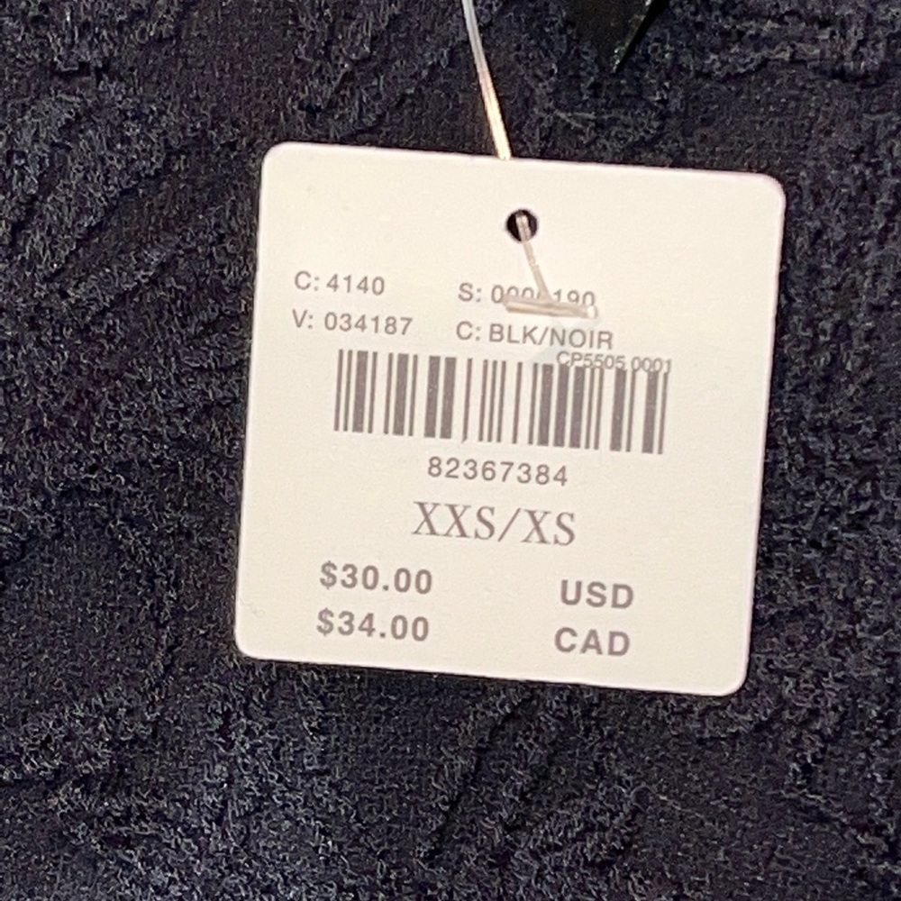 Anthropologie The Hannah Seamless Textured Tank Top Cropped Black XXS/XS New - Picture 6 of 6